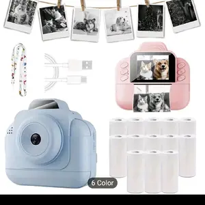 Portable Mini Photo Printer, Includes 13 Rolls or 3 Rolls of Dedicated Photo Paper, Equipped with an MP3 Music Player, Games, and Multiple Shooting Modes. It's an Excellent Tool for Cultivating Interests and Makes a Perfect Gift for Christmas or