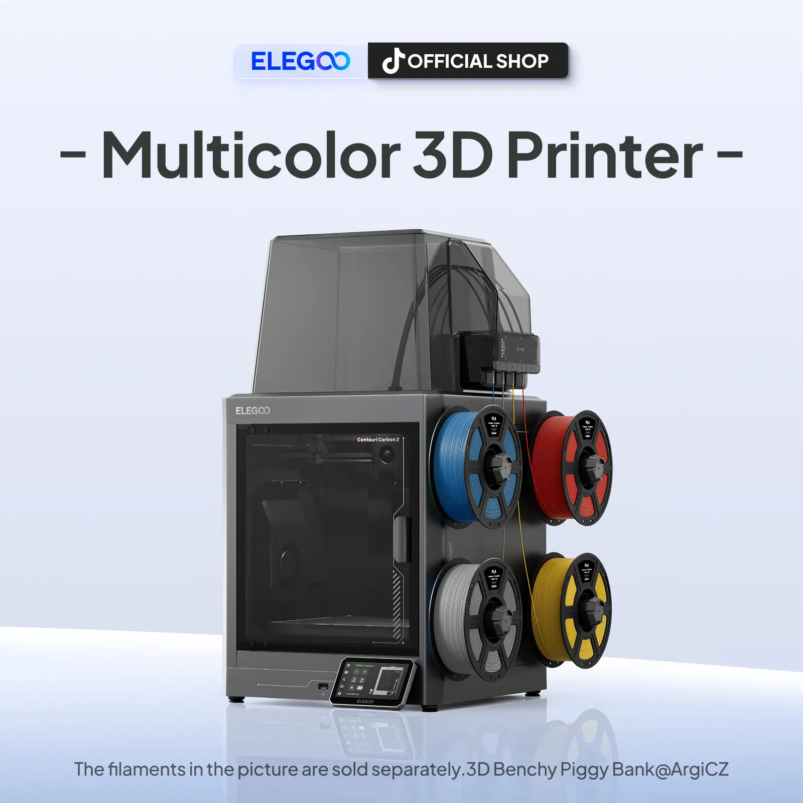 ELEGOO Centauri Carbon 2 Combo 3D Printer - Fully Auto Leveling, 500mm/s Fast Printing, CoreXY Structure, 256x256mm Large Build Area, Multicolor Capable, Beginner-Friendly Printer for Family Use | 3D Printing Supplies, tiktokshopbacktoschool, Smart Monito
