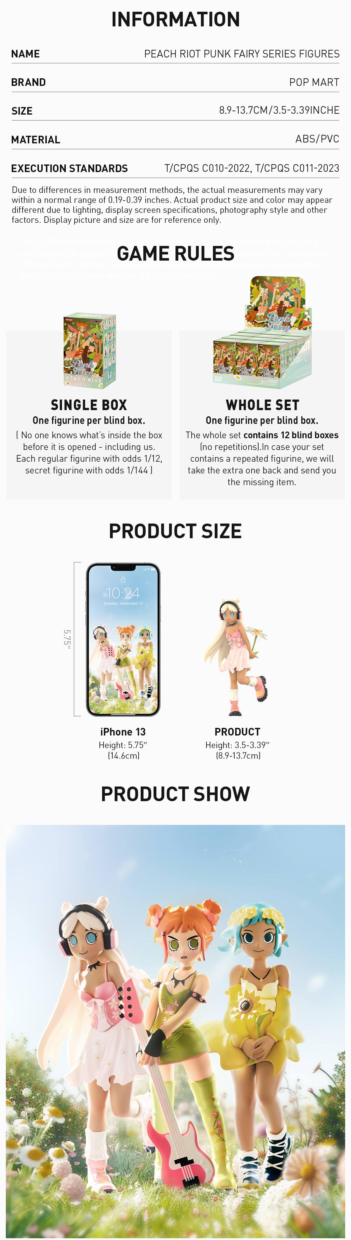 POP MART Peach Riot Punk Fairy Series Figures, Blind Box POP MART Peach Riot Punk Fairy Series Figures, Blind Box