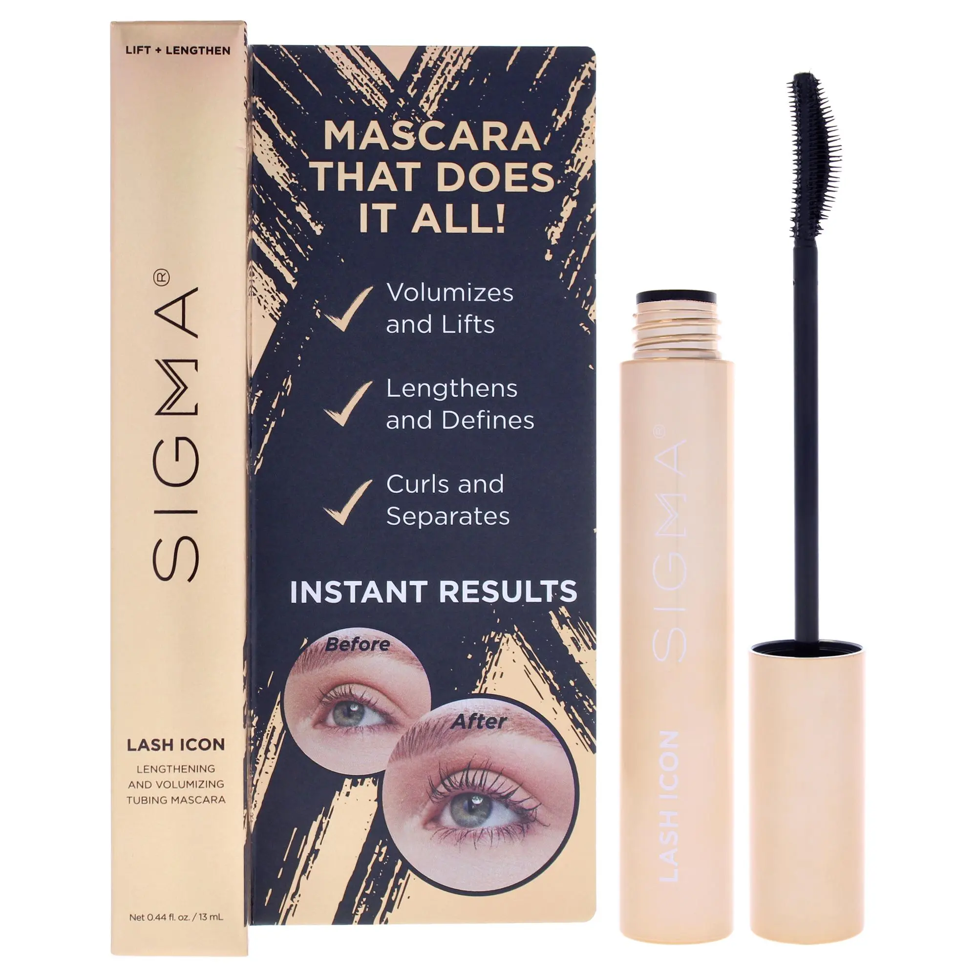 Women's Lash Icon Lengthening & Volumizing Tubing Makeup Mascara by SIGMA - 0.44 oz