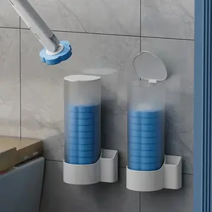 One-time use toilet brush, toilet cleaning supplies, toilet brush set (including 18 replacement brush heads), wall-mounted toilet basin cleaning brush (with bracket), for deep cleaning and hygiene maintenance in the bathroom. household items