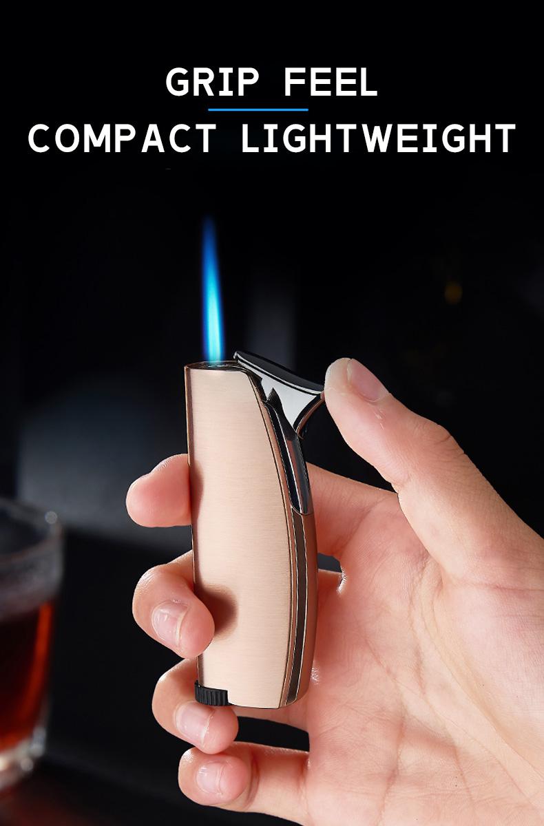Windproof Flame Lighter (Butane Not Included) Jet Torch Lighter and High Quality, Refillable Butane Lighter for Camping, Hiking, practical gift for boyfriends, fathers, husbands, and friends, Christmas, birthday, and New Year gifts (Set of 2)