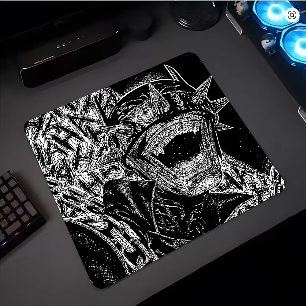Horror Spiked Mask Monster Large Gaming Glass Mouse Pad, Gaming Mouse Pads, Reinforced Glass, Waterproof Washable Smooth Hard Desk Mat, Non Slip Mousepad