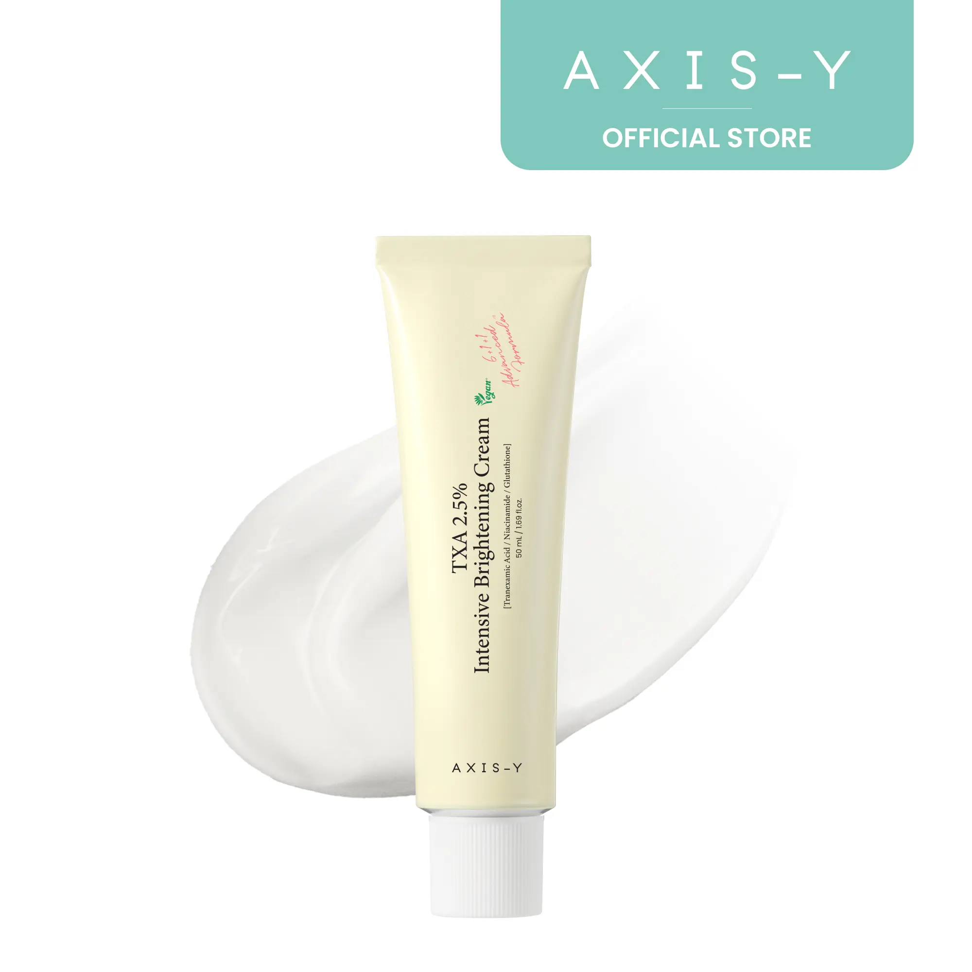 Axis-Y Intensive Brightening Cream With Tranexamic Acid, Niacinamide & Glutathione for Dark Spots, Hyperpigmentation, Skin Repair and Radiance - Vegan Korean Face Moisturizer, Hydrating and Moisturizing 1.69 fl. oz.