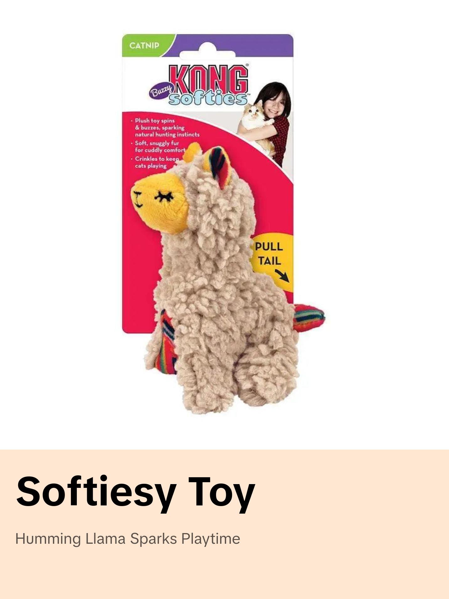 Kong® Softies Buzzy Llama Cat Toys Beige