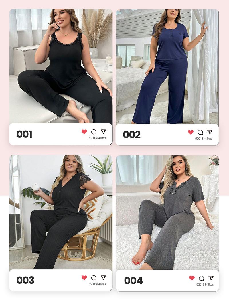 【Plus Size】SHOWITTY 3 Pack Women's Plus Pajama Pants with Pockets, Comfy High Stretch Yoga Pants for Women, Basic Minimalist High Waist breathable leggings 【Plus Size】SHOWITTY 3 Pack Women's Plus Pajama Pants with Pockets, Comfy High Stretch Yoga Pants for Women, Basic Minimalist High Waist breathable leggings