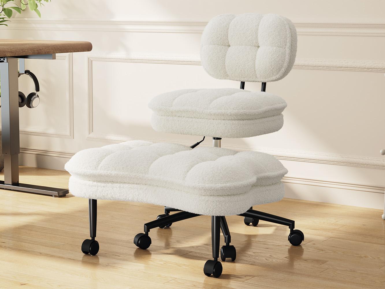 Raybee Cross Legged Office Chair, 360 Swivel Meditation Kneeling Chair with Wheels, ADHD Chair with Height Adjustable Seat for ADHD,Relaxation, Home Office Furniture Gift [LoveatFirstFind]