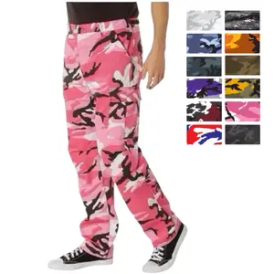 Rothco Color Camo Tactical BDU Pants - Unisex Cargo Camouflage BDU Pants Button Fly, Adjustable Wast Tabs,  Drawstring Leg