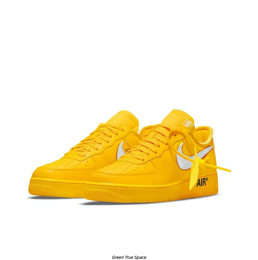 All Yellow Vintage Letter Print Deconstructed Skate Sneakers Unisex Cushioned Shock Absorb Daily Walking Shoes Non Slip Leather Casual Street Footwear