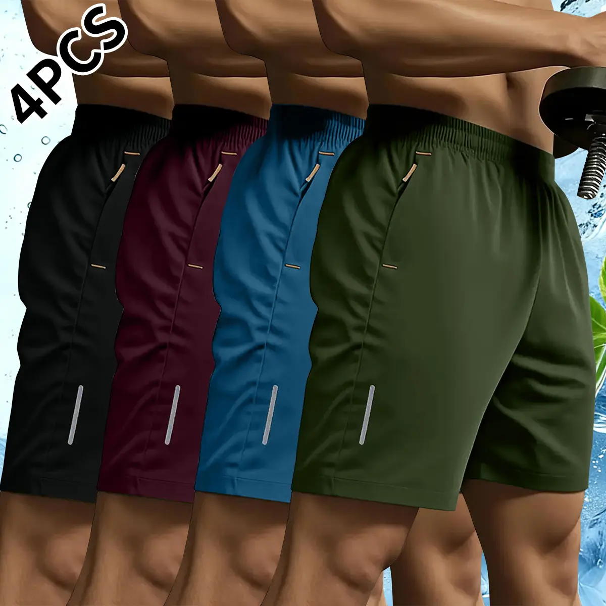 Black + Burgundy + Lake Blue + Army Green