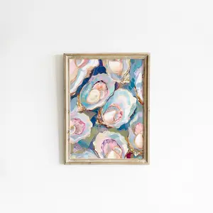 Oyster Print: Coastal Beach House Wall Art