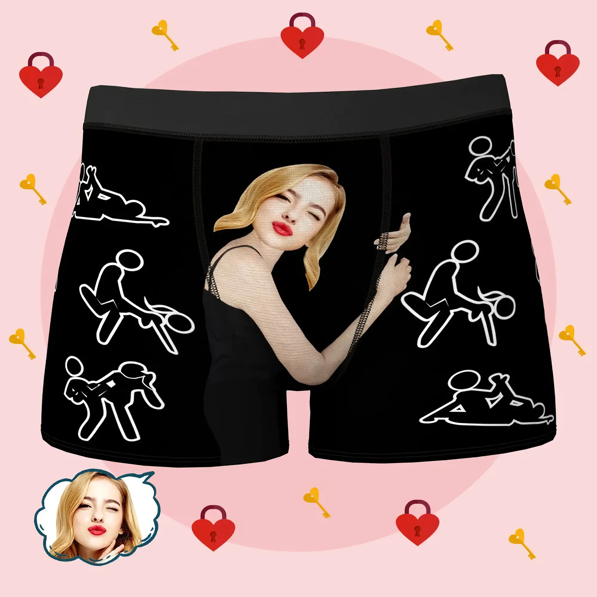 Personalized Face Boxer Custom Sexy Naughty for Men – Funny Valentine Gift, Custom Photo Underwear from Girlfriend or Wife, Men Underwear Gift Idea