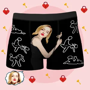 Personalized Face Boxer Custom Sexy Naughty for Men – Funny Valentine Gift, Custom Photo Underwear from Girlfriend or Wife, Men Underwear Gift Idea