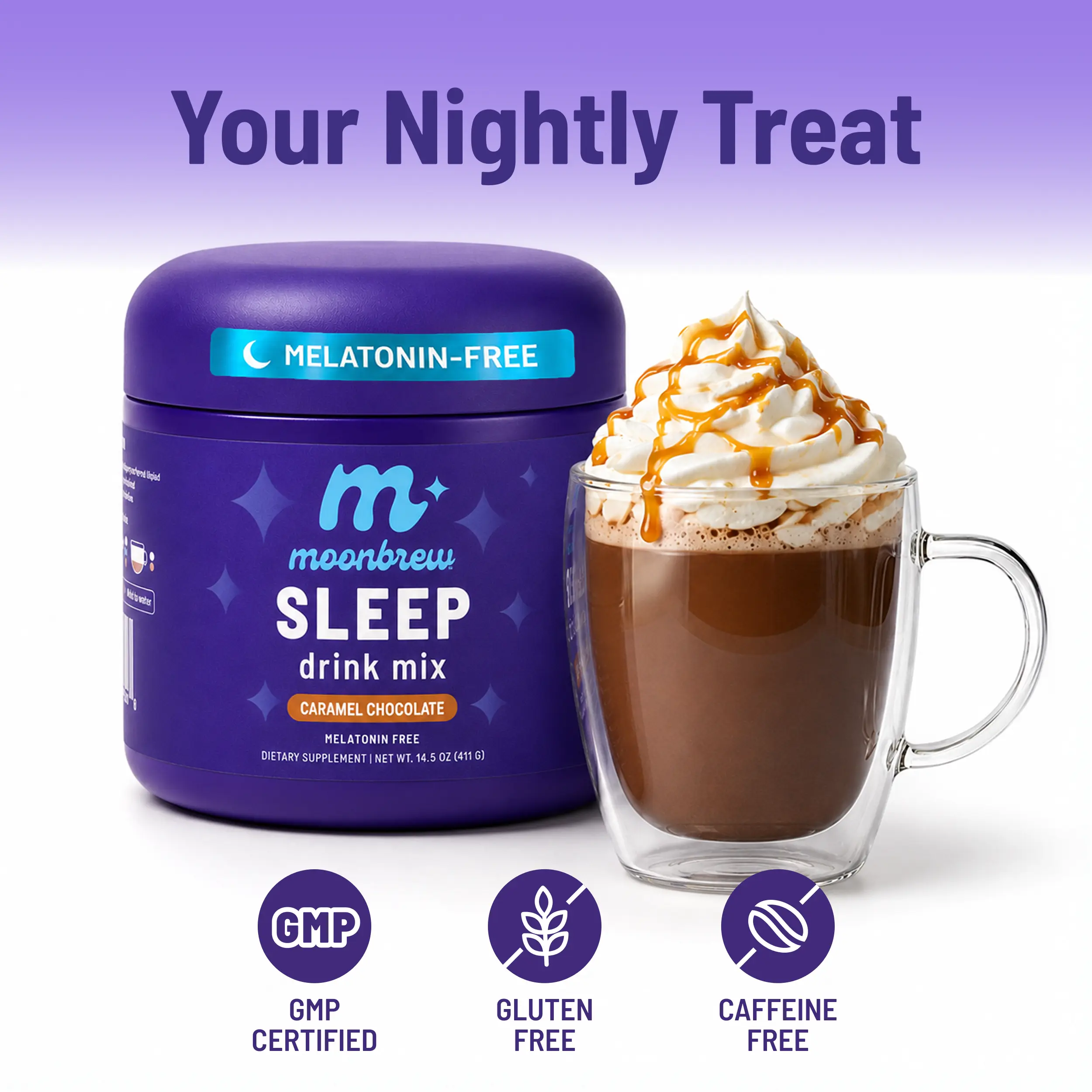 MoonBrew Caramel Chocolate Magnesium (Magnesium) All Natural Cozy Sleep Aid