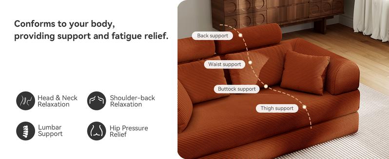 5-in-1 Reinforced Folding Sofa Bed | 79" Steel Support Frame with High-Resilience Memory Foam | Sturdy & No Tools Needed for Family Living Room 5-in-1 Reinforced Folding Sofa Bed | 79" Steel Support Frame with High-Resilience Memory Foam | Sturdy & No Tools Needed for Family Living Room