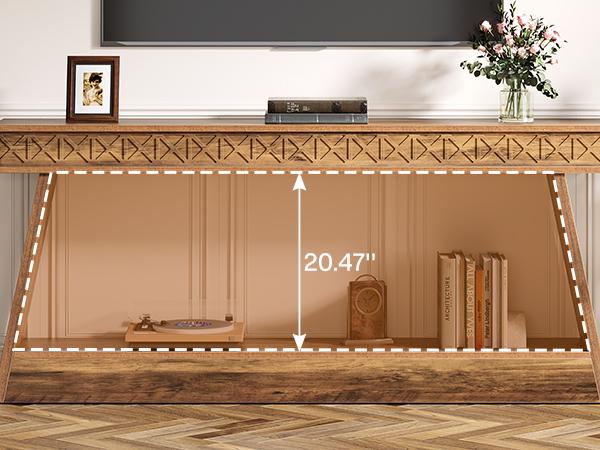 LITTLE TREE Farmhouse Console Table, 71-Inch Extra Long Entryway Table with Storage, 2-Tier Narrow Sofa Table Behind Couch, Wooden Accent Table for Living Room, Hallway, Foyer