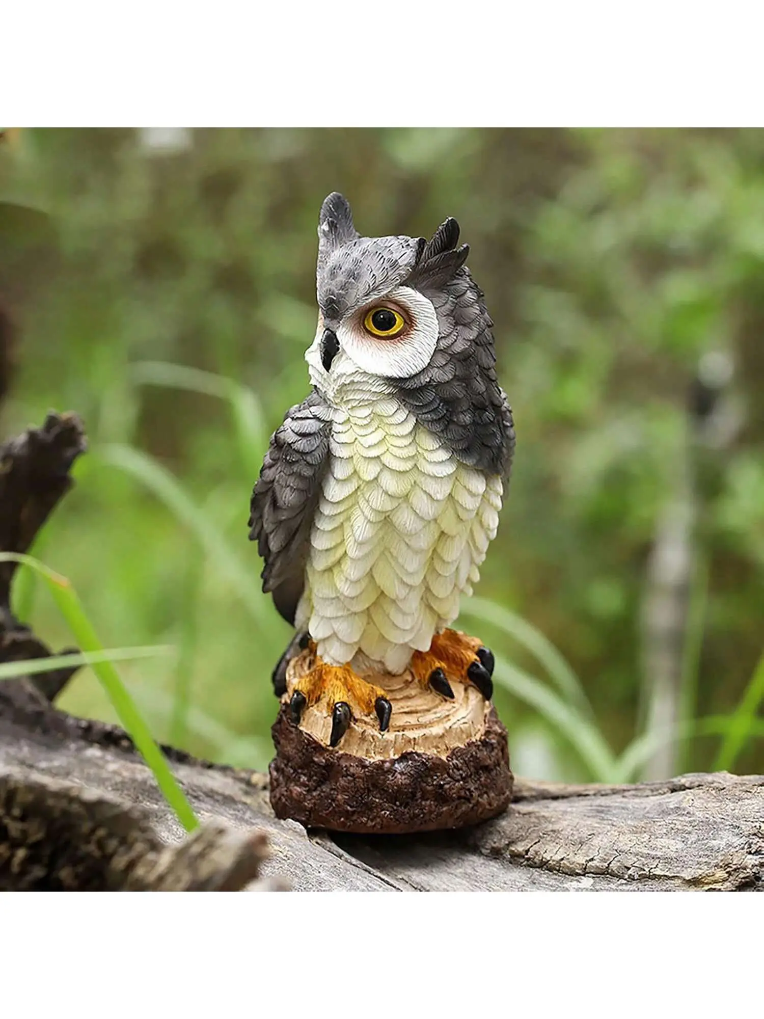 Garden Ornaments Outdoor Owl Ornament,Garden & Home Decor,Resin Artificial Owl Garden Decor, Faux Outdoor Owl For Ornament, Yard,Indoor  Resin Garden Owl Statue - 7 Inches Lifelike Outdoor Decoration For Yard, Courtyard, Por