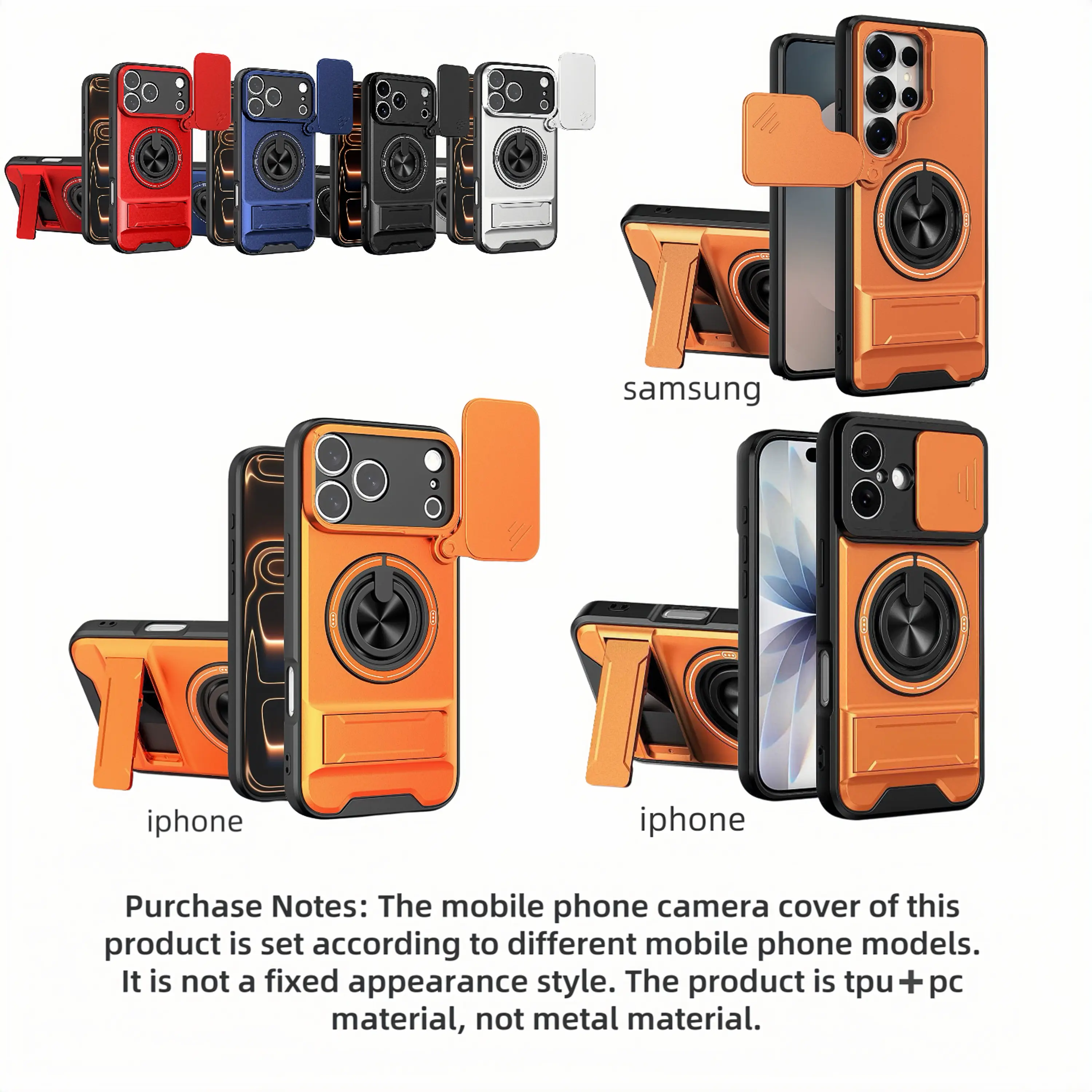 New Mecha Push Window Phone Case, Ring Military Grade Shockproof Cover For iPhone 17/16/15/11 Pro Max & Samsung S26ULTRA S26PLUS S26 S25 S24 S23 S22 21 20, Personalized, Accessories