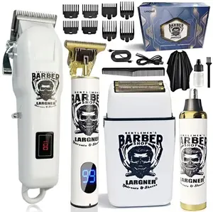 2026 Largner NEW Cordless Professional white Hair Clipper Set with Ceramic Blade,Includes 8 Men's StylingCombs,Rechargeable Hair Trimmer &Electric Razor, Great Gifts forFather, barber Husband & Boyfriend kit  Daily