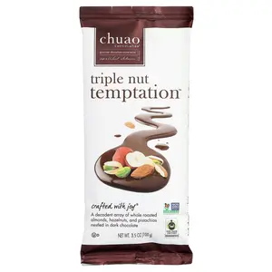 Chuao Chocolatier Dark Chocolate Bar, Triple Nut Temptation™, 3.5 oz (100 g)