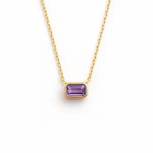 Mirabel Necklace Lavender | Octagonal | Gold Vermeil