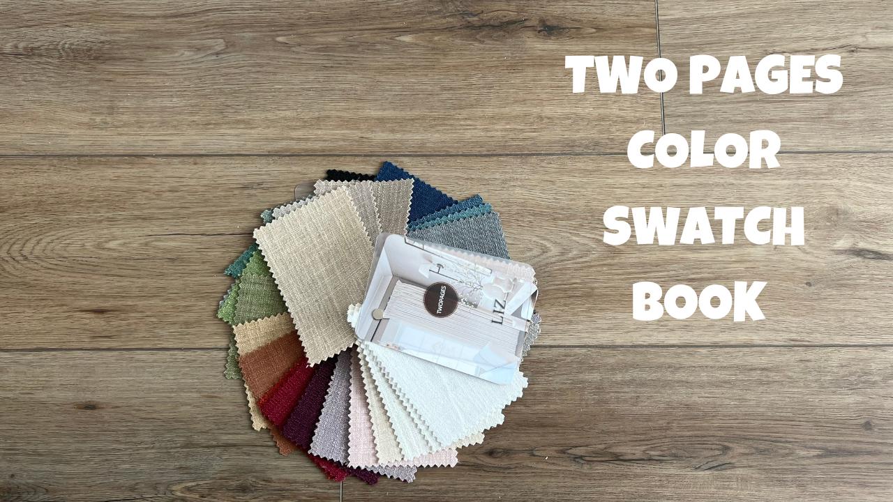 TWOPAGES 2026 Spring Glow Up Liz Faux Linen Curtains Fabric Swatch Booklet for Made-to-Order Curtains, Living Room Bedroom Curtains Sample Book, Luxury Curtains for Windows Apartment Interior Decoration, Easter Home Refresh