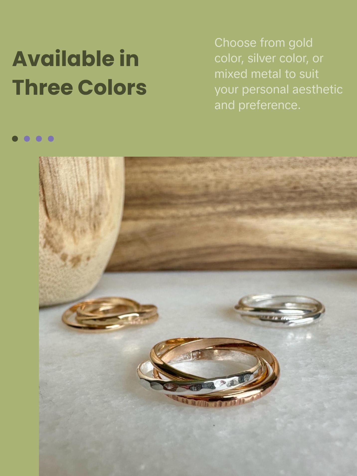 Waterproof Thick Rolling Ring, Rolling Fidget Anxiety Ring