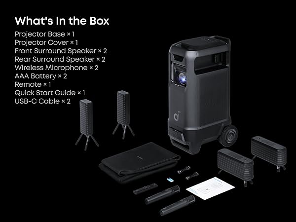 Nebula X1 Pro Triple Laser 4K Home & Outdoor Cinema Projector, 3500 ANSI Lumens Mobile Theater, 7.1.4 Spatial Sound, Official Dolby Atmos, Optical Zoom, 56000:1 Contrast, Intelligent Setup