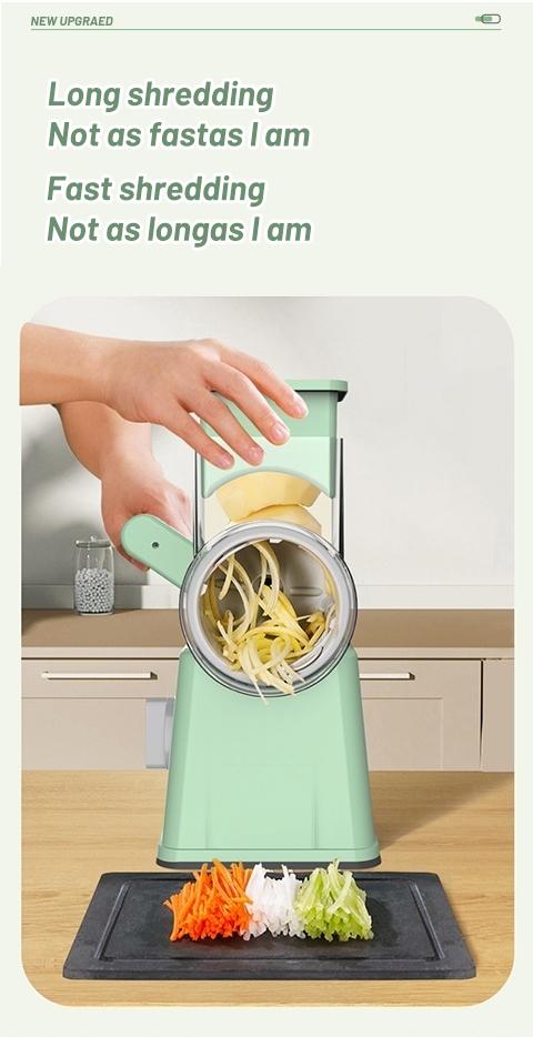 ONAIL Rotary Cheese Grater with Handle, 5+1 Six Well-Designed Blades, Strong Suctuon Cup Base, Kitchen Springtok Utensils Springtok