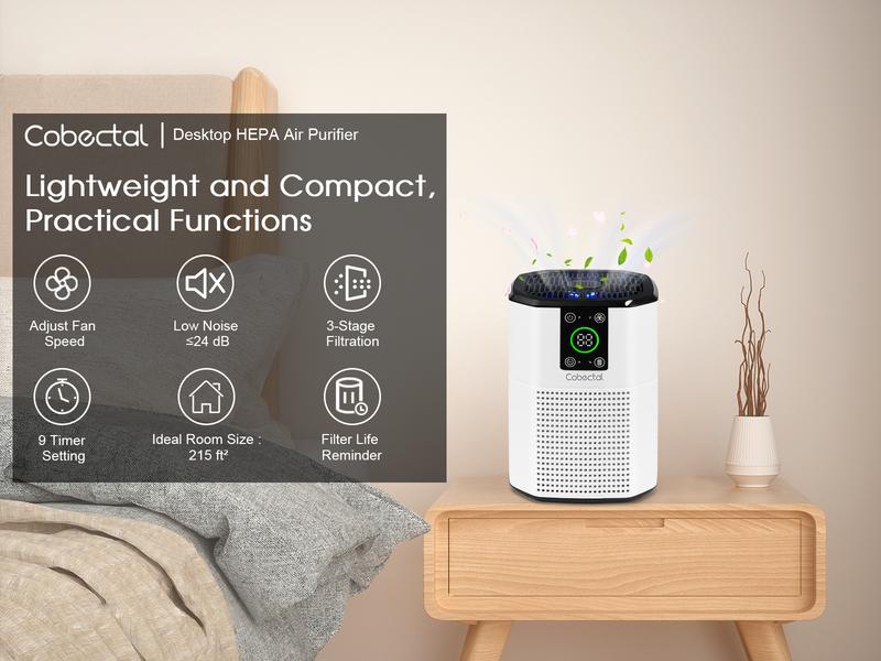 Cobectal 2-Pack H13 True HEPA Air Purifiers Compact Room Cleaners with 3-in-1 Filter Aroma Diffuser & Sleep Mode Ideal for Home Office Bedrooms Dorms Hotels & RVs White Cobectal 2-Pack H13 True HEPA Air Purifiers Compact Room Cleaners with 3-in-1 Filter Aroma Diffuser & Sleep Mode Ideal for Home Office Bedrooms Dorms Hotels & RVs White
