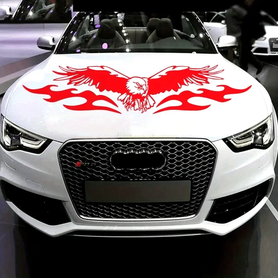 S0118 Flying Eagle Self-Adhesive Ethylene PVC Decal for Cars - Auto Parts Accessory, Exterior Decoration Film for Engine Hood & Side Panels, Summervibes Car Accessories Bundle