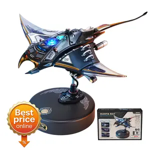 ROKR Mechanical Manta Ray 3D Model Puzzle for Adults & Teens STEM Building Kit with LED Lights & Dual-wing Biomimetic Flapping MI06 Unique Desk Decor
