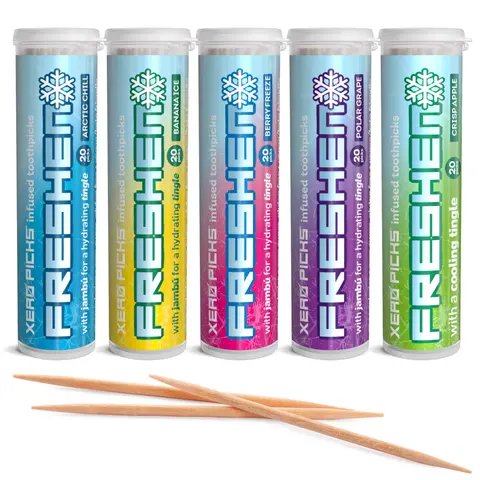 Xero Picks Freshen - Minty Cool Flavored Toothpicks - Sugar-Free, Fresh Breath Support Toothpicks Floss Picks Teeth Flossers Picks