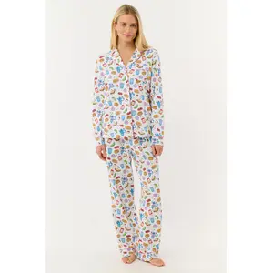 New York Nosh Long Sleeve Polo Pajamas