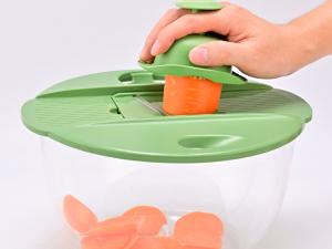 SUSTEAS 5-in-1 Salad Prep Station Green Durable Steel Chopping Basket with Strainer for Efficient Salad Fruit & Meal Prep Kitchen Utensil