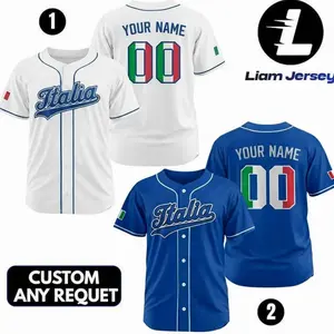 Italia Baseball Jersey Custom Name Number, Personalized Italian Flag Team Uniform for Men Women Youth Kids, Custom Baseball Shirt 2026