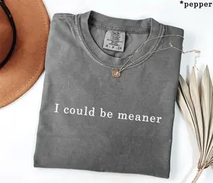 I Could Be Meaner T-Shirt, Soft Cotton Crewneck Shirt for Men and Women, Gift for Him or Her, Unisex Stylish Fit Top
