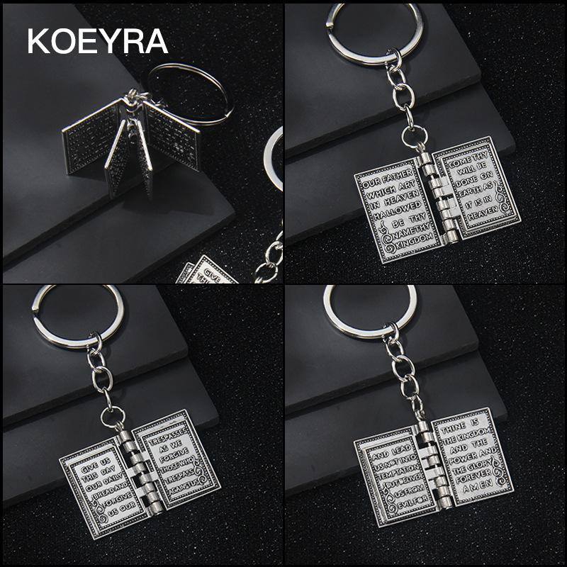 Creative Bible Book Design Metal Keychain for Men & Women Fashion Keychain for Bag Car Key Decor Charms Trendy All-match Exquisite Keychain for Gift