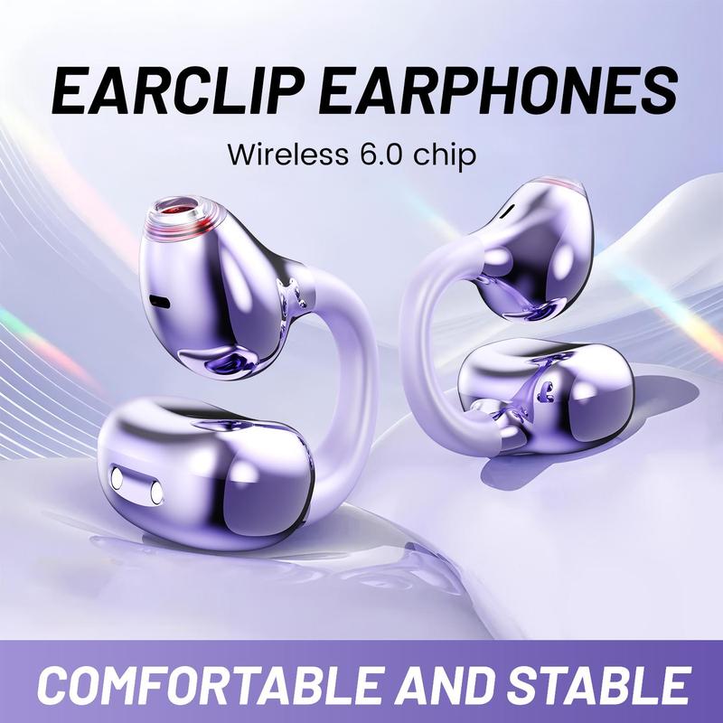 Open-Ear Ultra-Comfort Wireless Headphones Bluetooth 6.0 Earbuds IPX5 Waterproof HiFi Music Earphones with Microphone for Small Ears Sports Running Exercise Perfect for sports and running slim hook