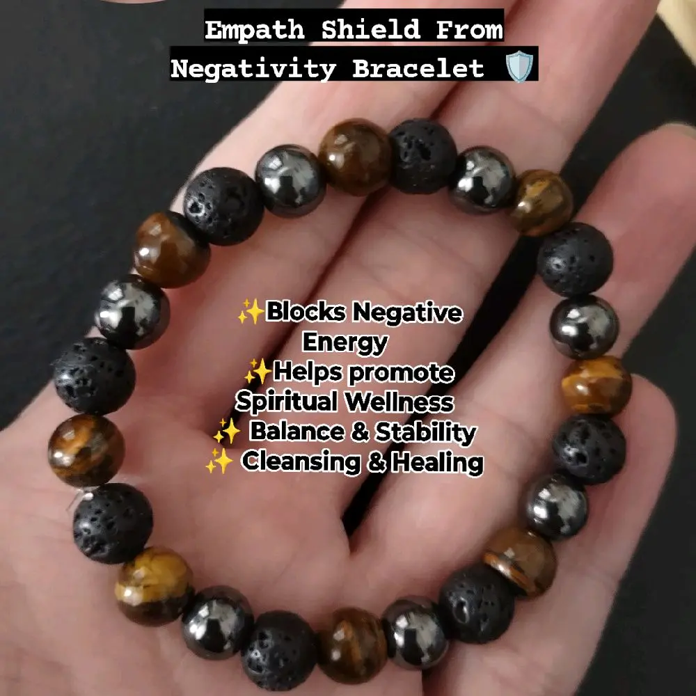 Unisex Empath Shield Bracelet make with Real Tiger's Eye Natural Crystal