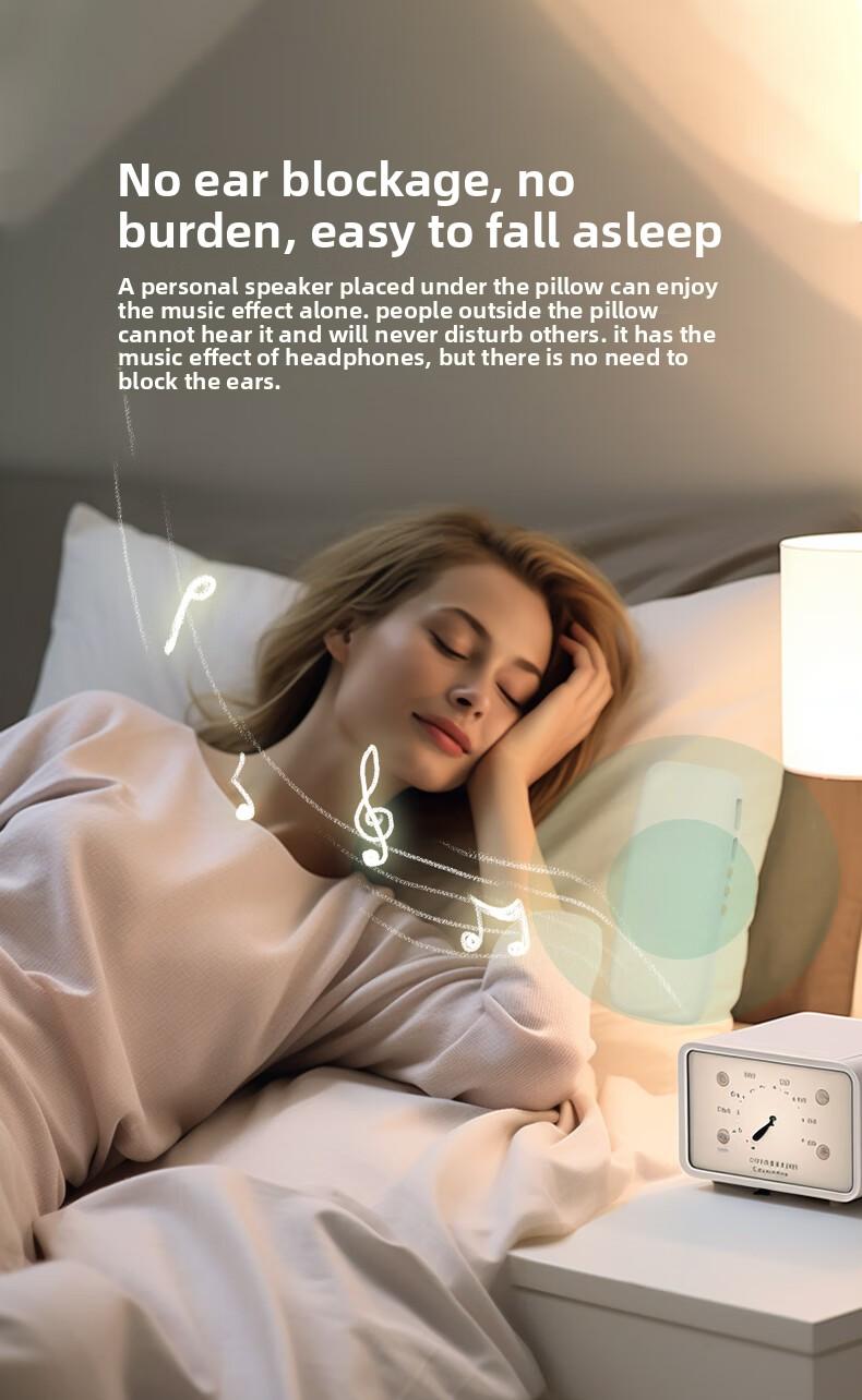 Under Pillow Speakers for Sleeping Bluetooth 6.0, 3D White Noise, Soft Immersive Sound Field, Pillow CD Player for Bedtime Music & Audiobooks, Headphone-Free Sleep Speaker, Volume Control & Sleep Timer, Side Sleeper Friendly, Compatible with Android & iOS