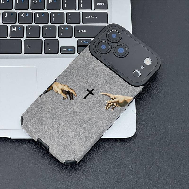 The Jesus Hand and Cross phone case is made of TPU and leather with a delicate touch that is skin friendly like velvet suitable for Apple 17 16 15 14 13 12 11 Pro Max Plus X XS Max