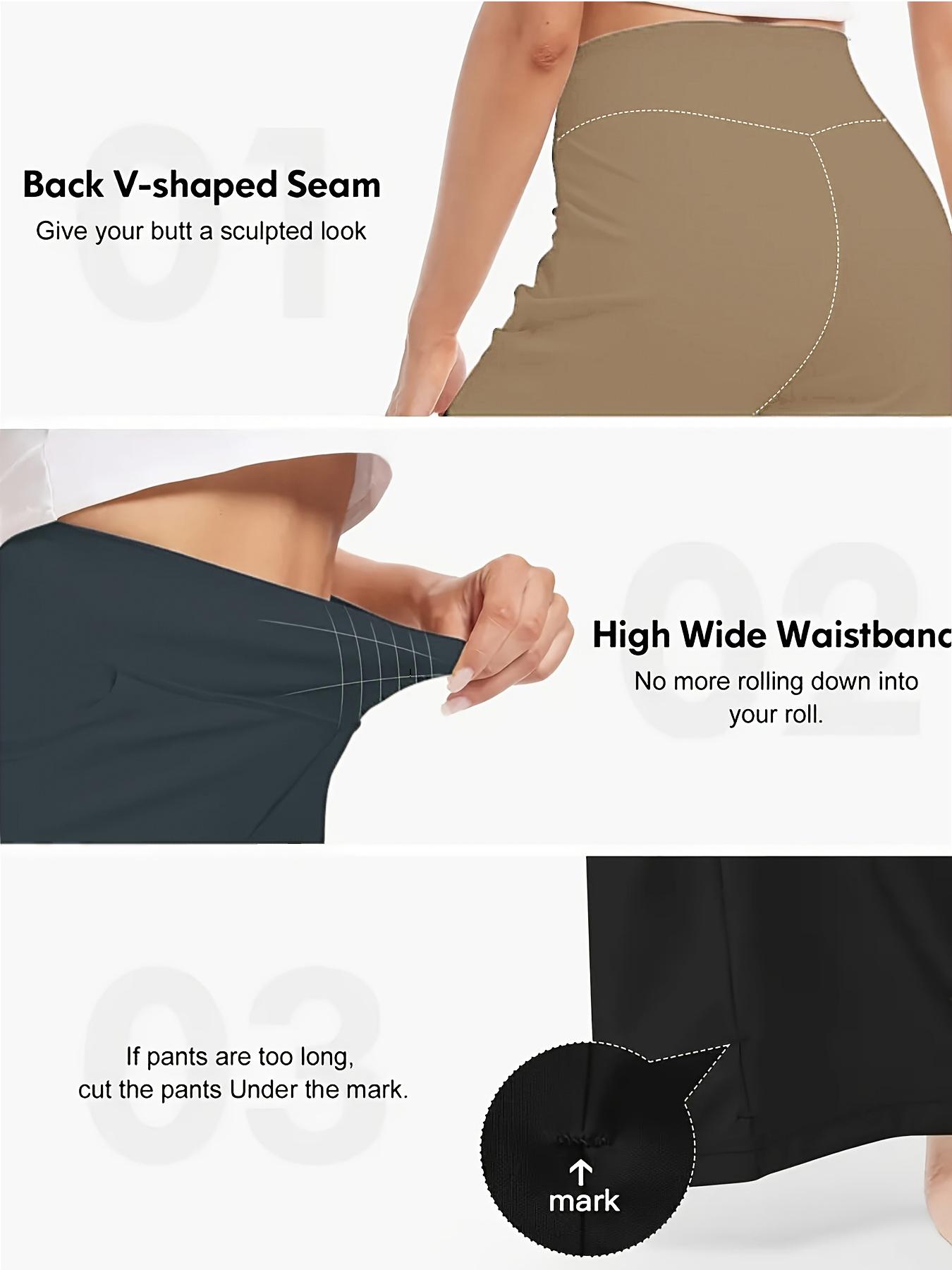 3-Pack Women'S Plus-Size Solid Color Fitted Straight-Leg Stretchy Pants, High-Waisted Leggings, Elegant And Stylish Trousers, Women'S Long Pants, Plus-Size Clothing, Women'S Straight-Leg Pants, Soft Leisure Pants with Pockets, Perfect for Spring