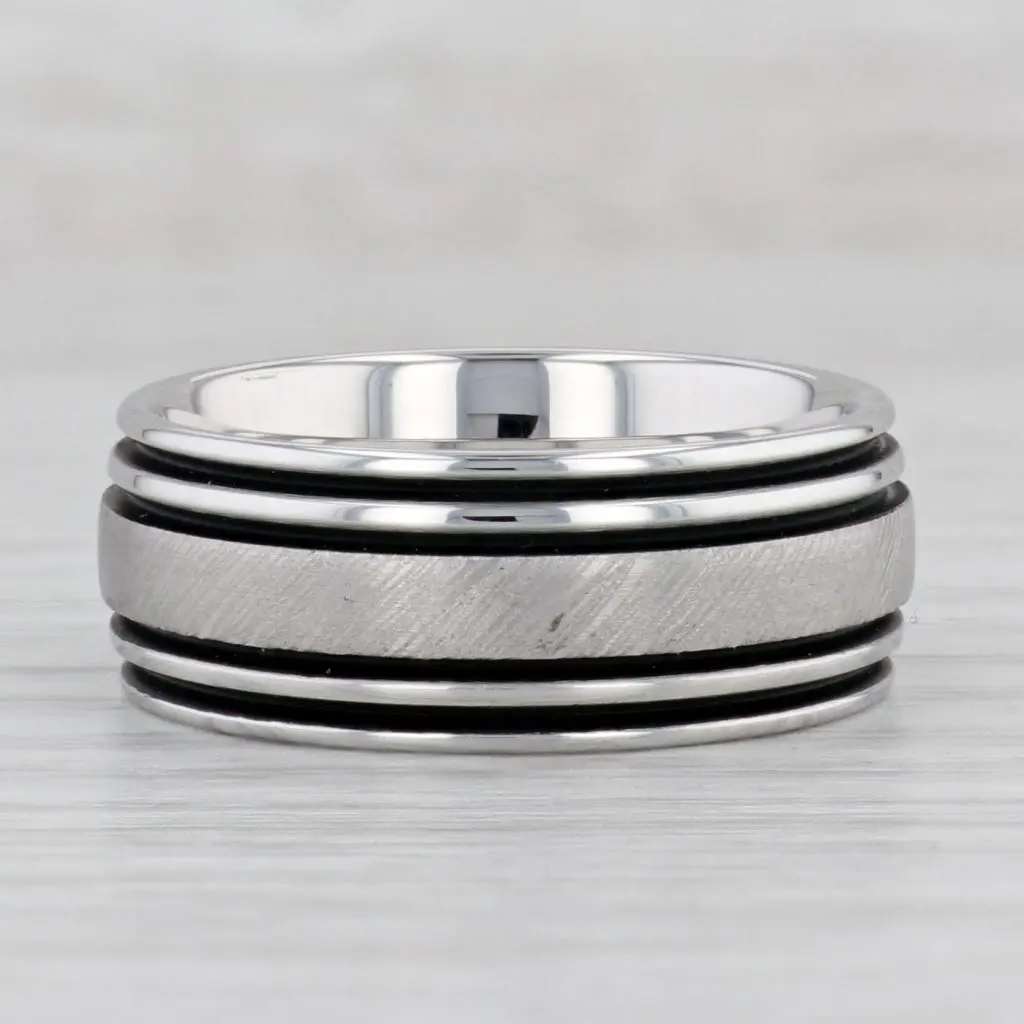 New Triton Brushed Ridged Tungsten Carbide Ring Men's Wedding Band Size 10