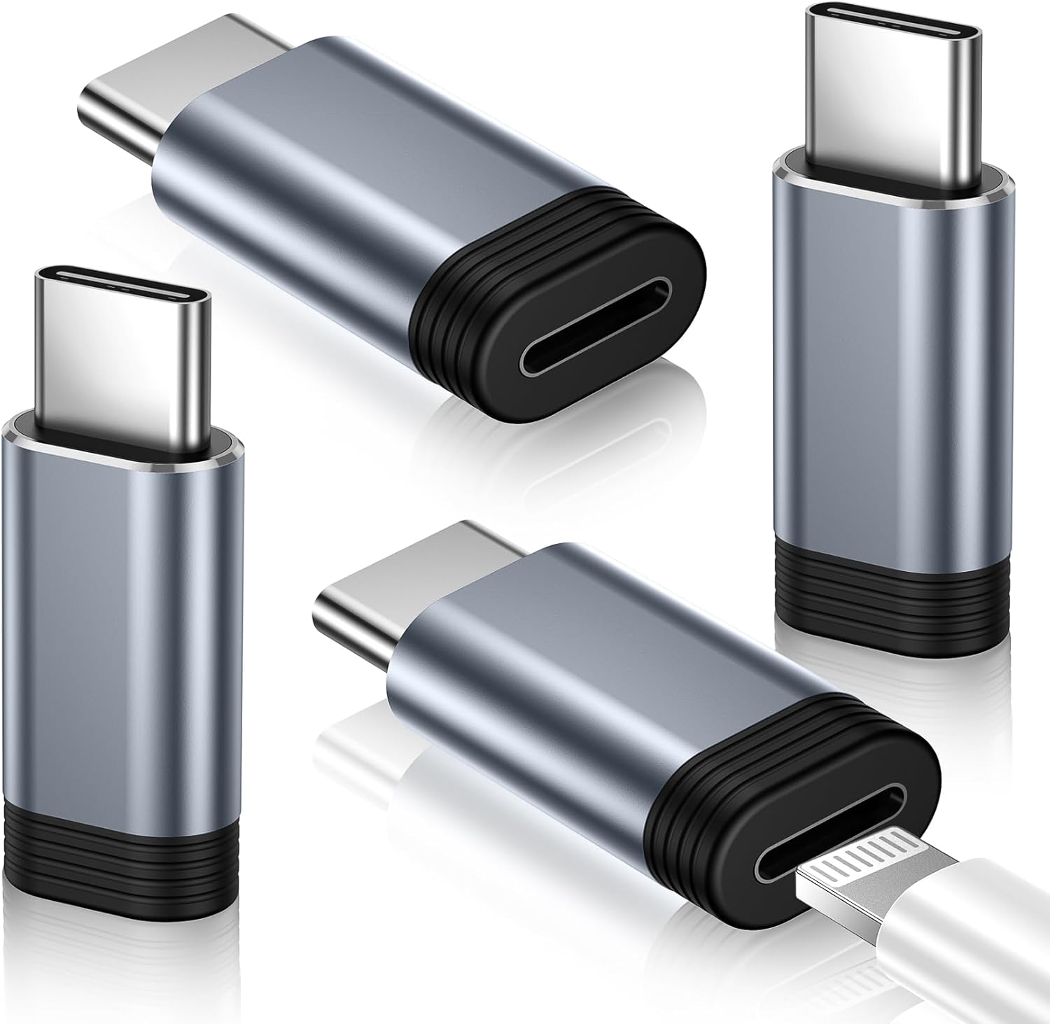 4 Pack Lightning to USB C Adapter for iPhone 15/16/17 Pro/17 Pro Max,for iPhone 17/16 Charger,17/16 Accessories,Fast Charging & Data Transfer,USB C Charger Connector Cable,Not for Audio/OTG