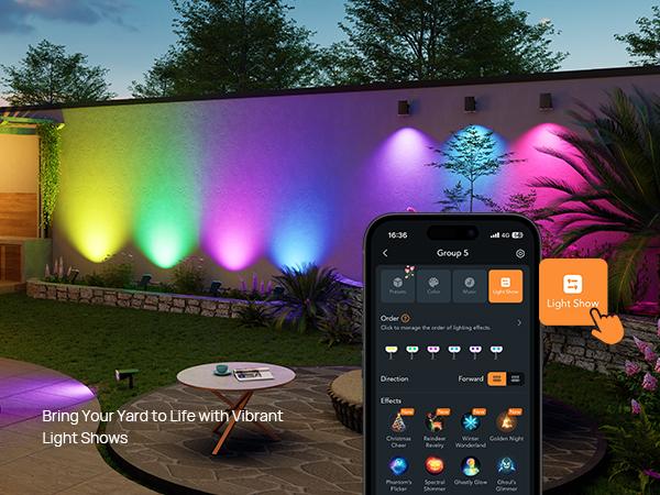 Linkind Smart Solar Spotlight SL5C Color Changing Cool Warm White Landscape Lighting APP Control Solar Lights Outdoor IP67 Waterproof for Yard Garden Pathway 2 Pack