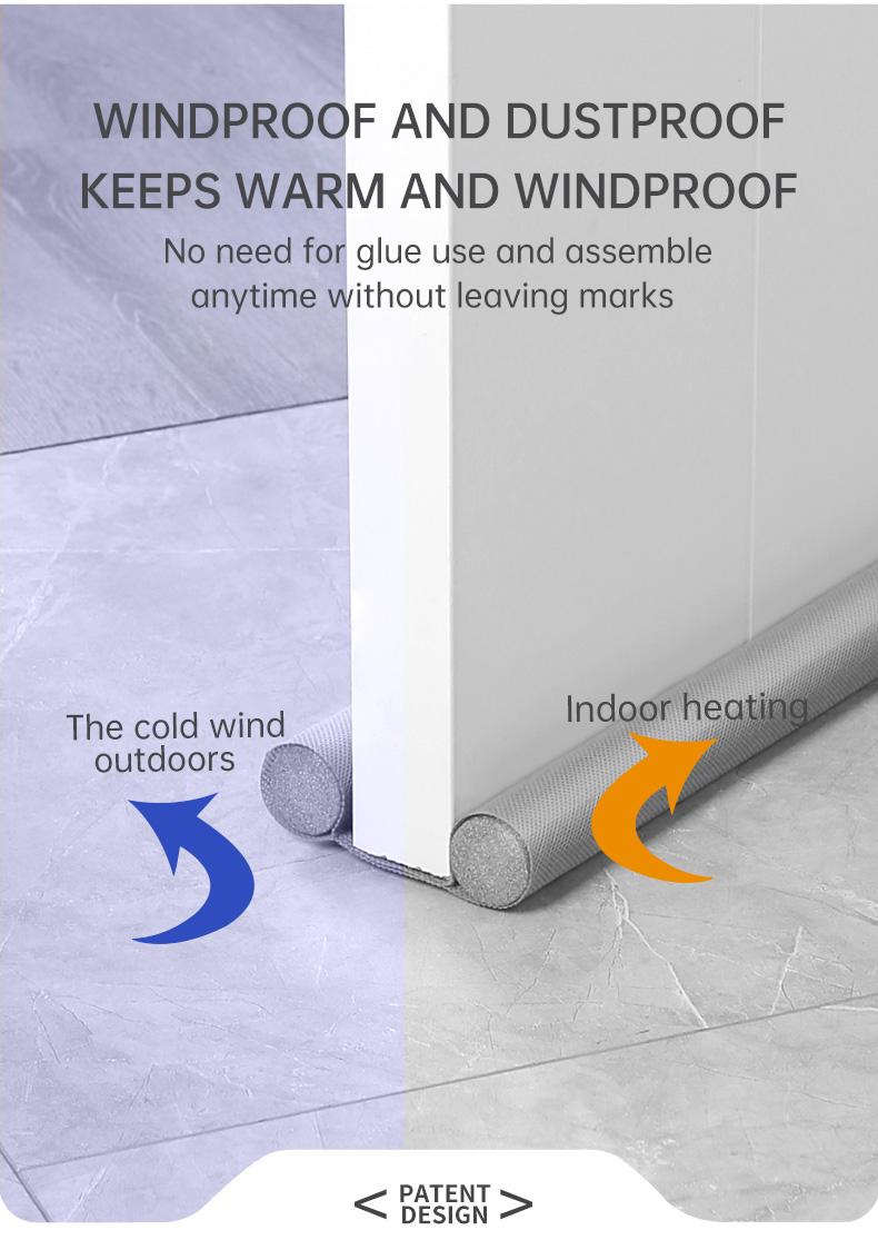 ZARIMI Door Bottom Sealing Strip 1 Count Adjustable Draft Stopper for 30-36 Inch Doors Noise Blocker Home Essentials Large Foam Size 2 Inches Diameter