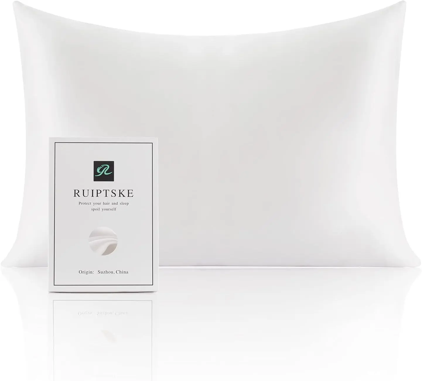 RUIPTSKE 100% Pure 6A Grade Mulberry Silk Pillow Case, 1pc Double-Sided Soft Breathable Durable Wrinkle Resistant Anti-Allergic Pillowcase with Hidden Zipper, Hand Wash Only Gift for Women, Cooling Sleep, Smooth Texture, Breathable Sheets, Silky Bedding S