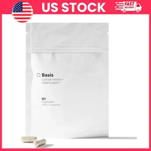 Basis NAD+ Supplement – 30 Servings | Nicotinamide Riboside 250mg & Pterostilbene 50mg | Cellular Support Capsule | Vegetarian, Third-Party Tested, 60 Count