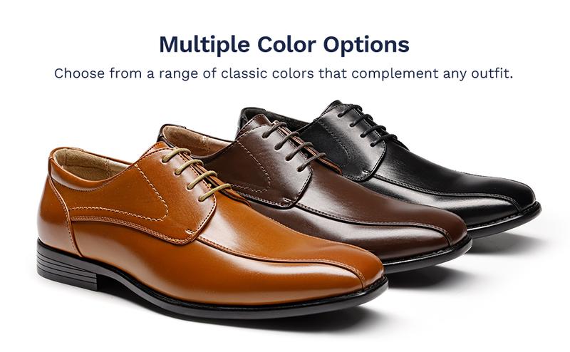 Bruno Marc Men's Classic Cuban Heel Lace-Up Oxford Round Toe Dress Shoes with Comfortable Leather Lining and Soft Latex Insole